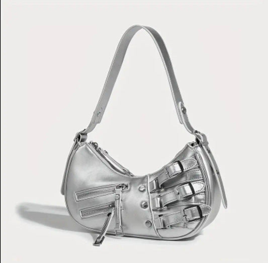 Silver buckle detail bag
