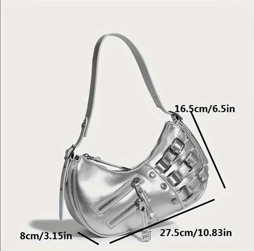 Silver buckle detail bag