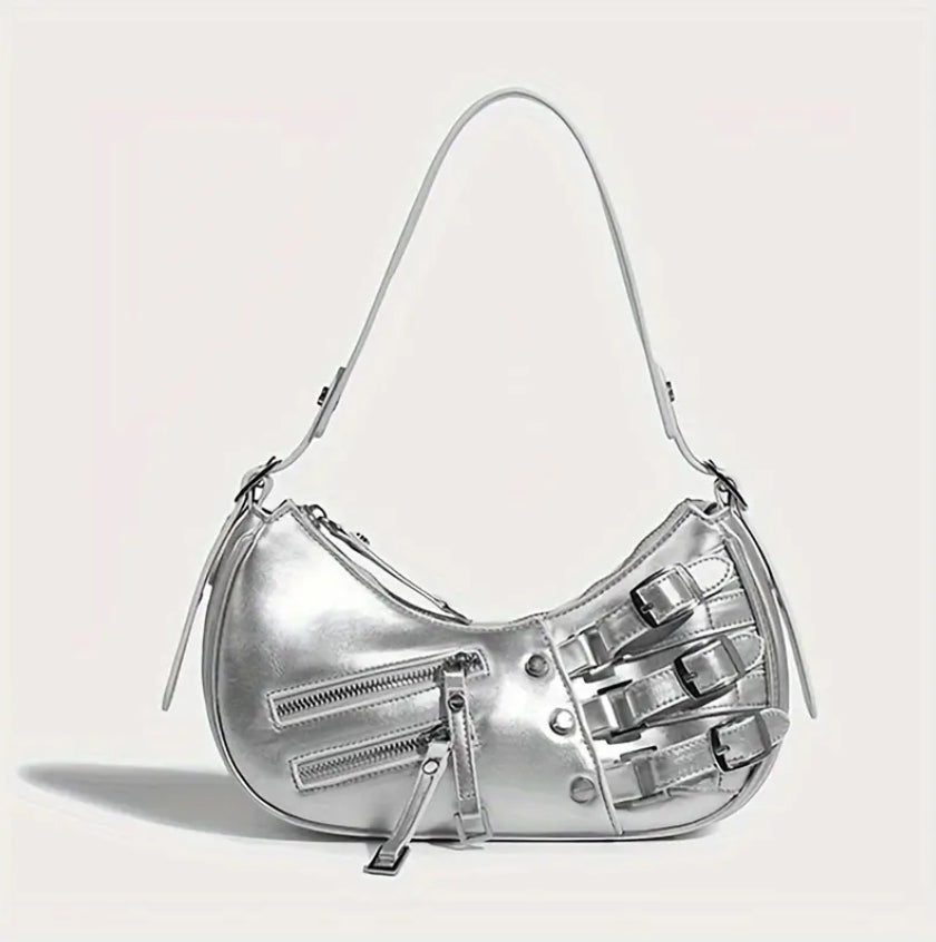Silver buckle detail bag