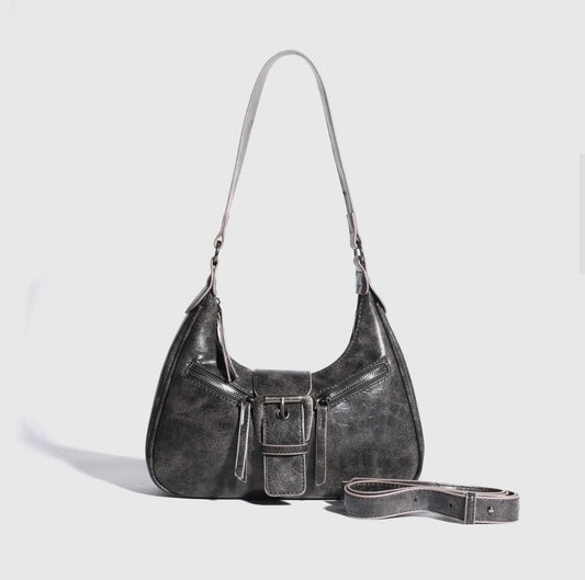 Grey buckle detail bag