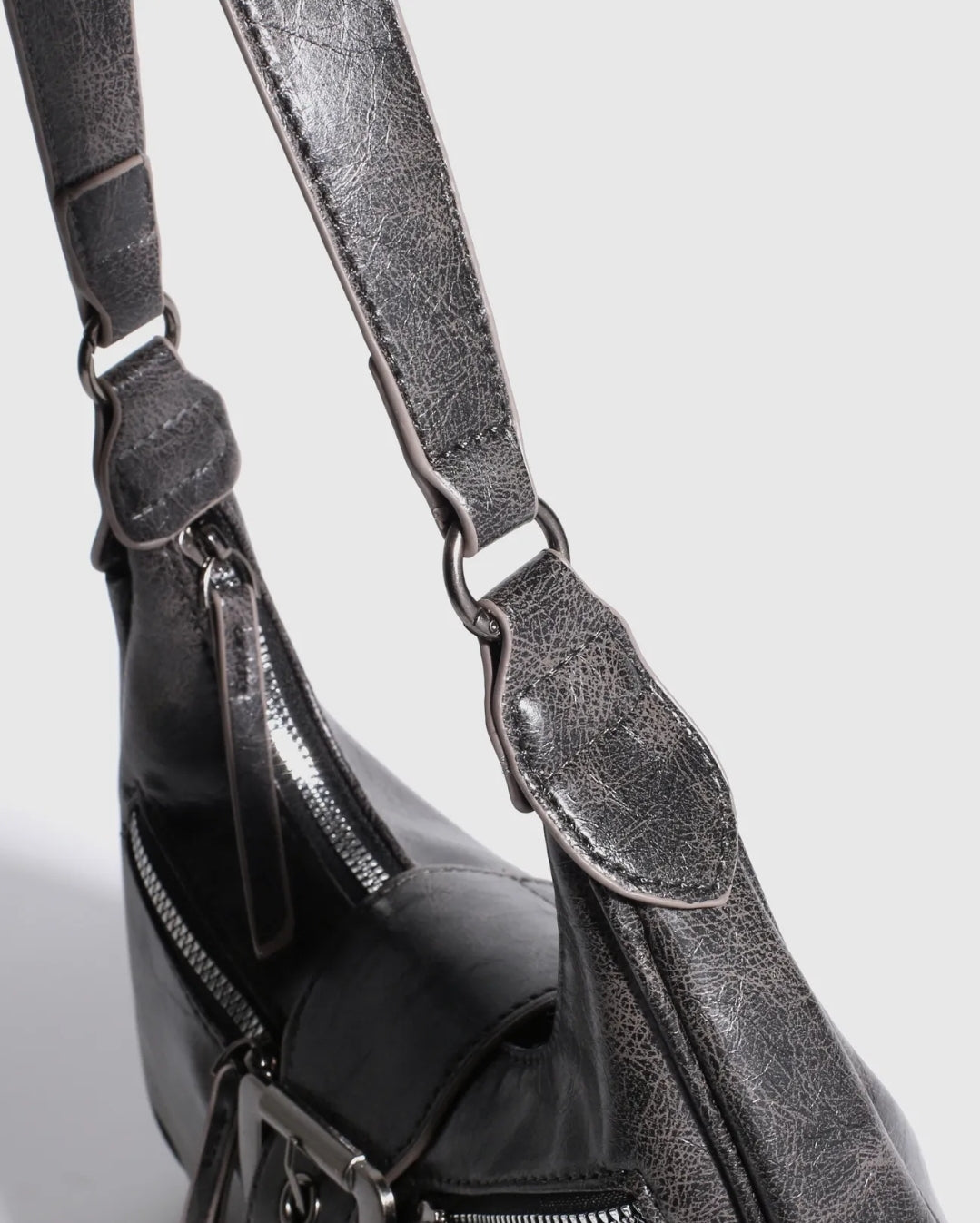 Grey buckle detail bag
