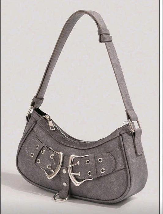 Grey buckle detail bag