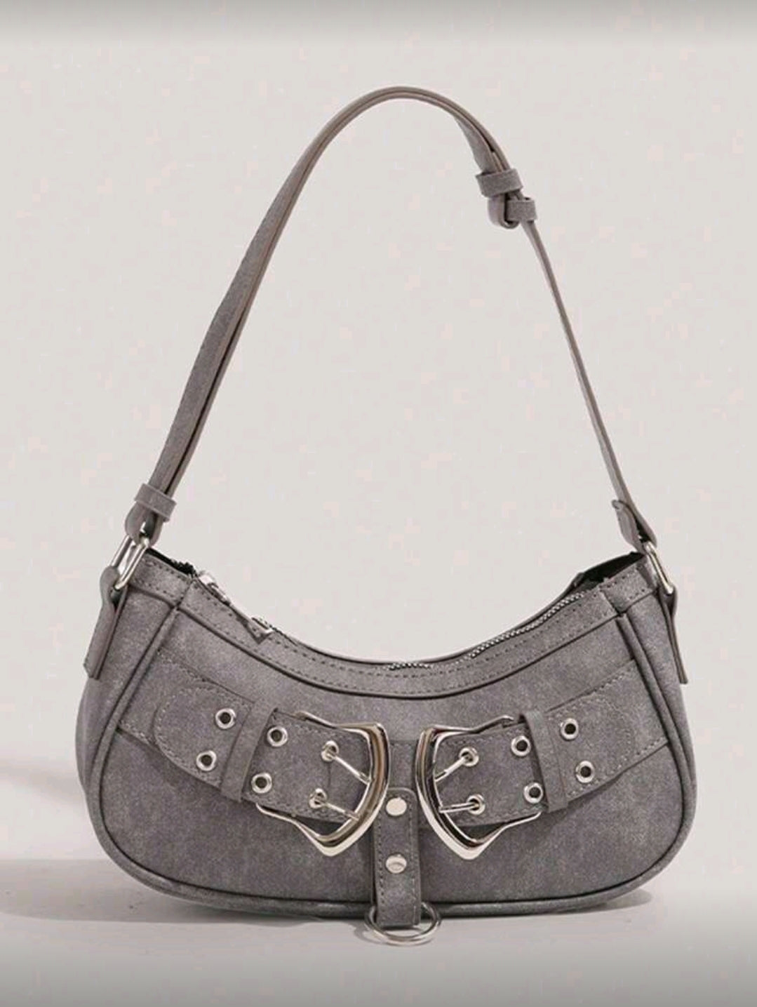 Grey buckle detail bag