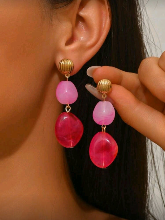 Pink Beaded earrings
