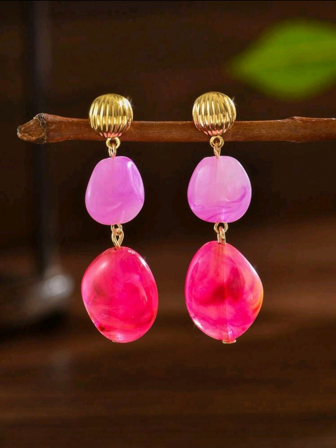 Pink Beaded earrings