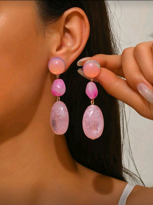 Pink Beaded earrings