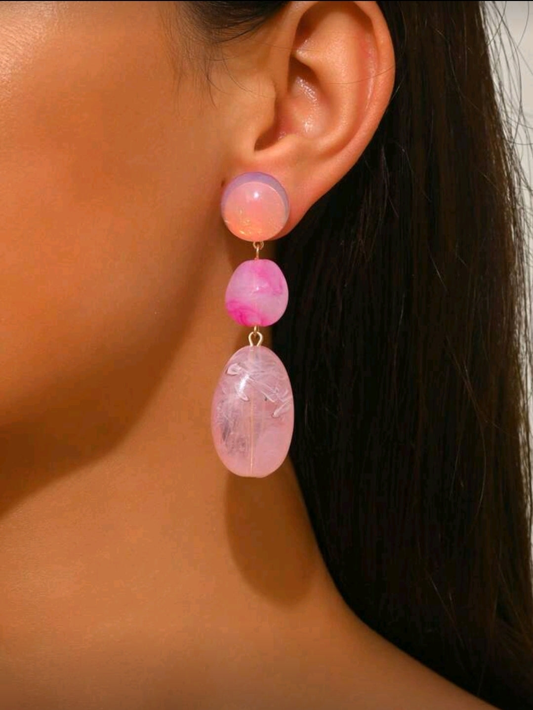 Pink Beaded earrings