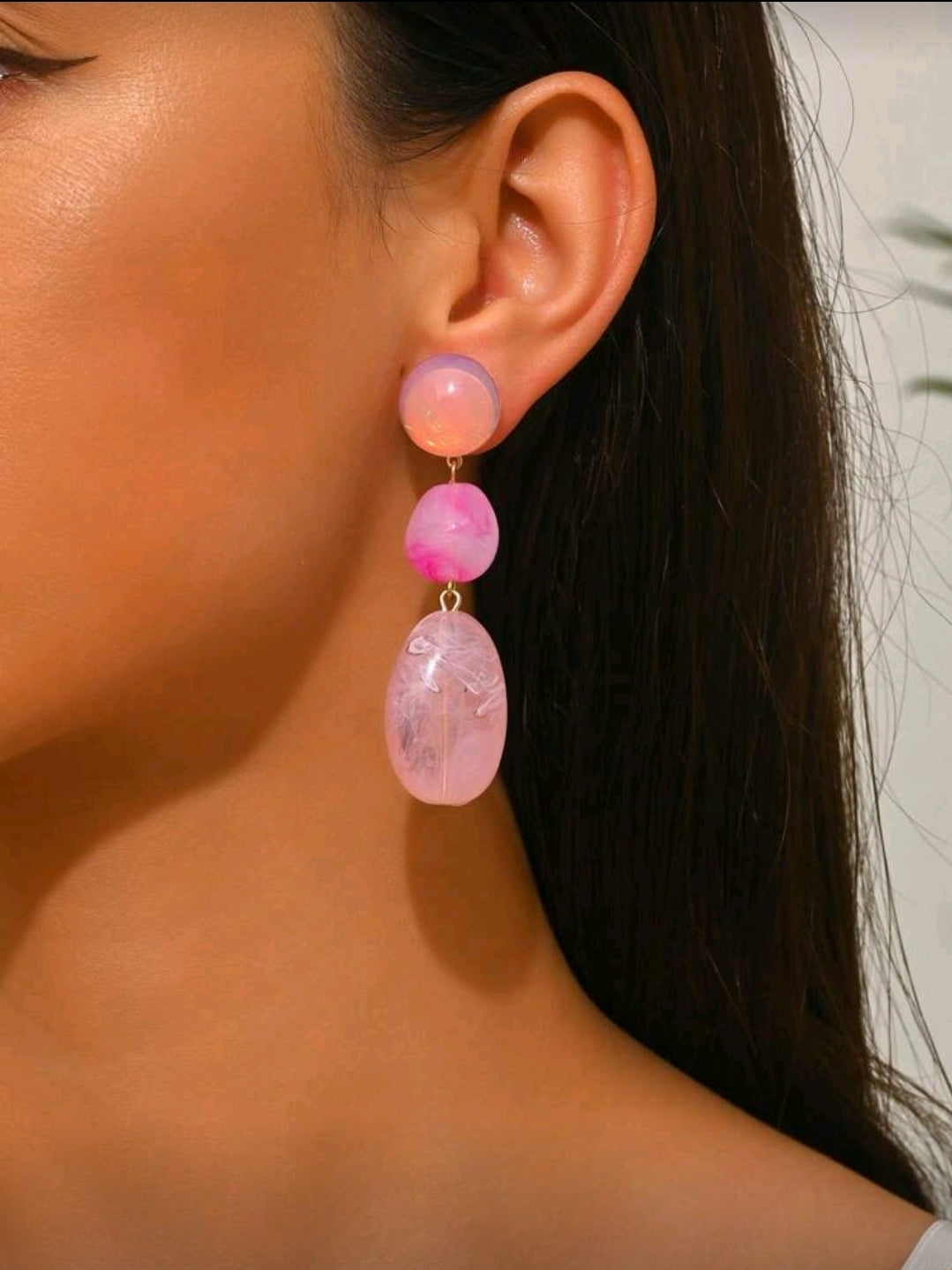 Pink Beaded earrings