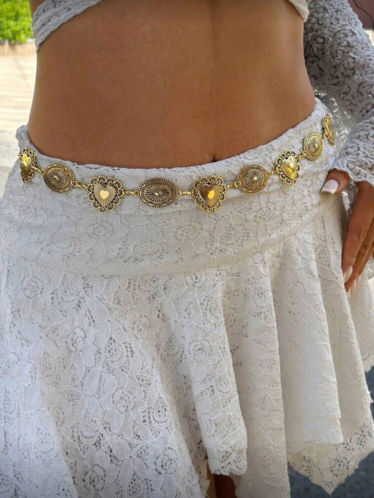 Heart golden waist chain