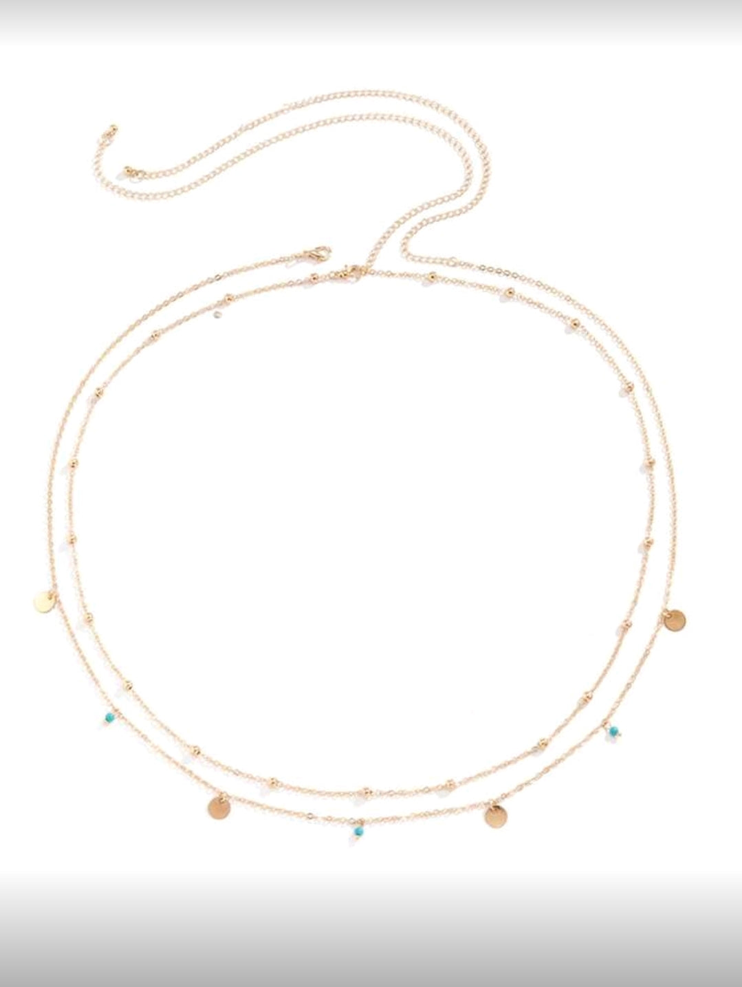 Golden layered waist chain