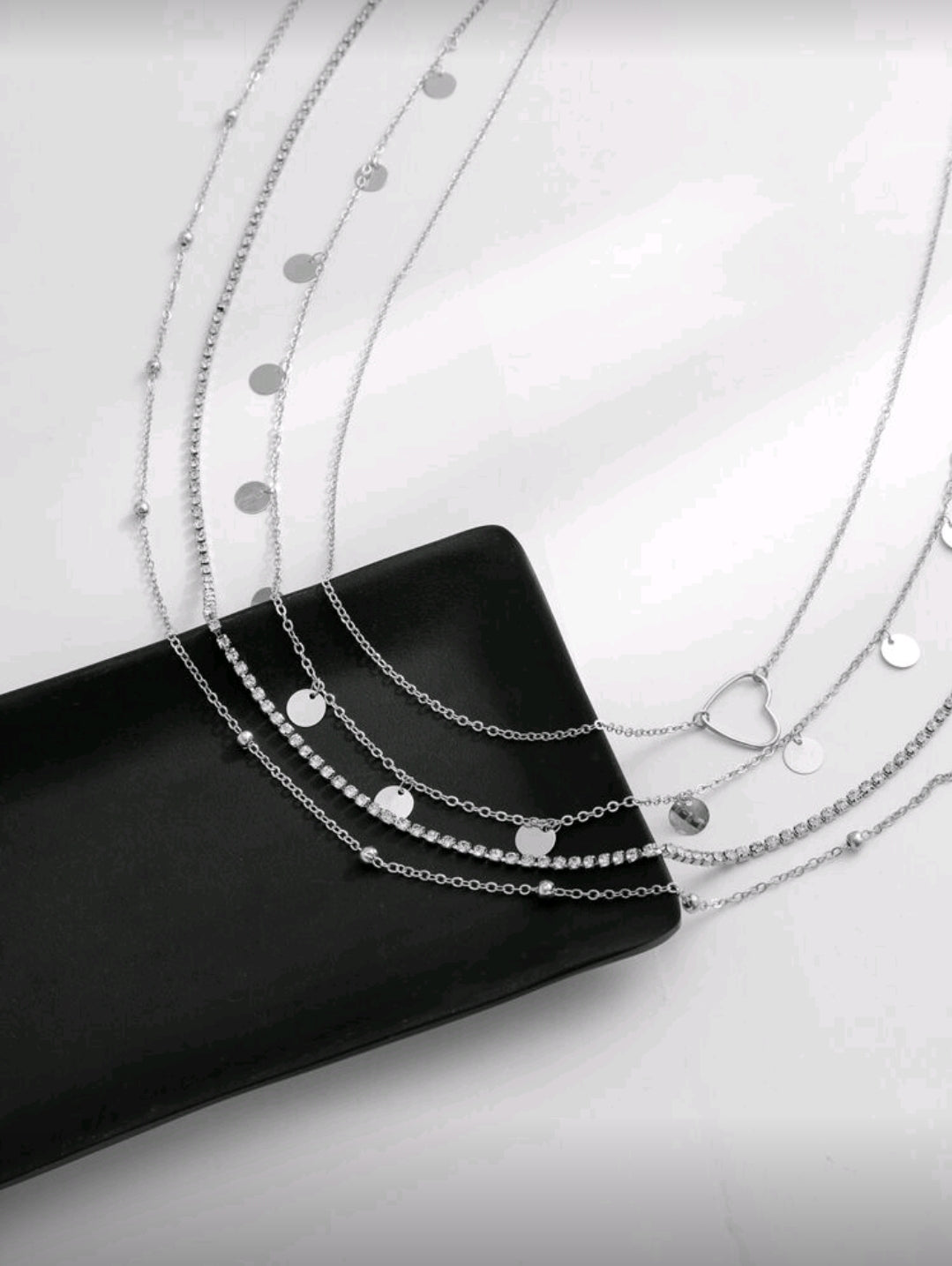 Silver layered waist chain