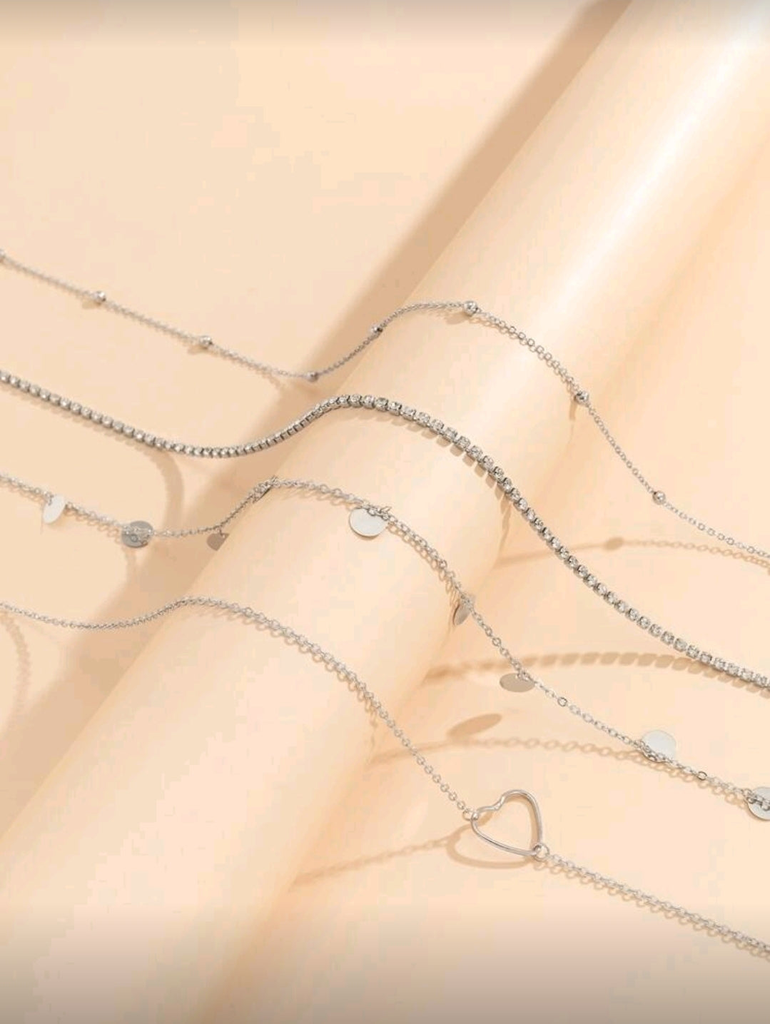 Silver layered waist chain