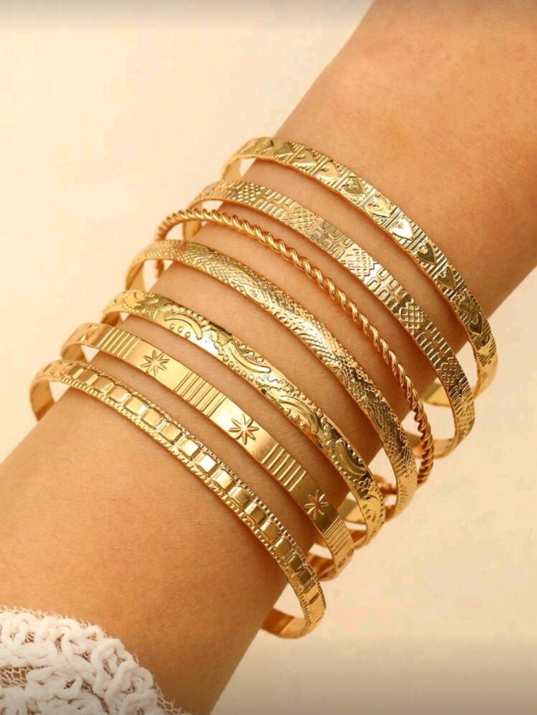 7pcs Golden bangles set