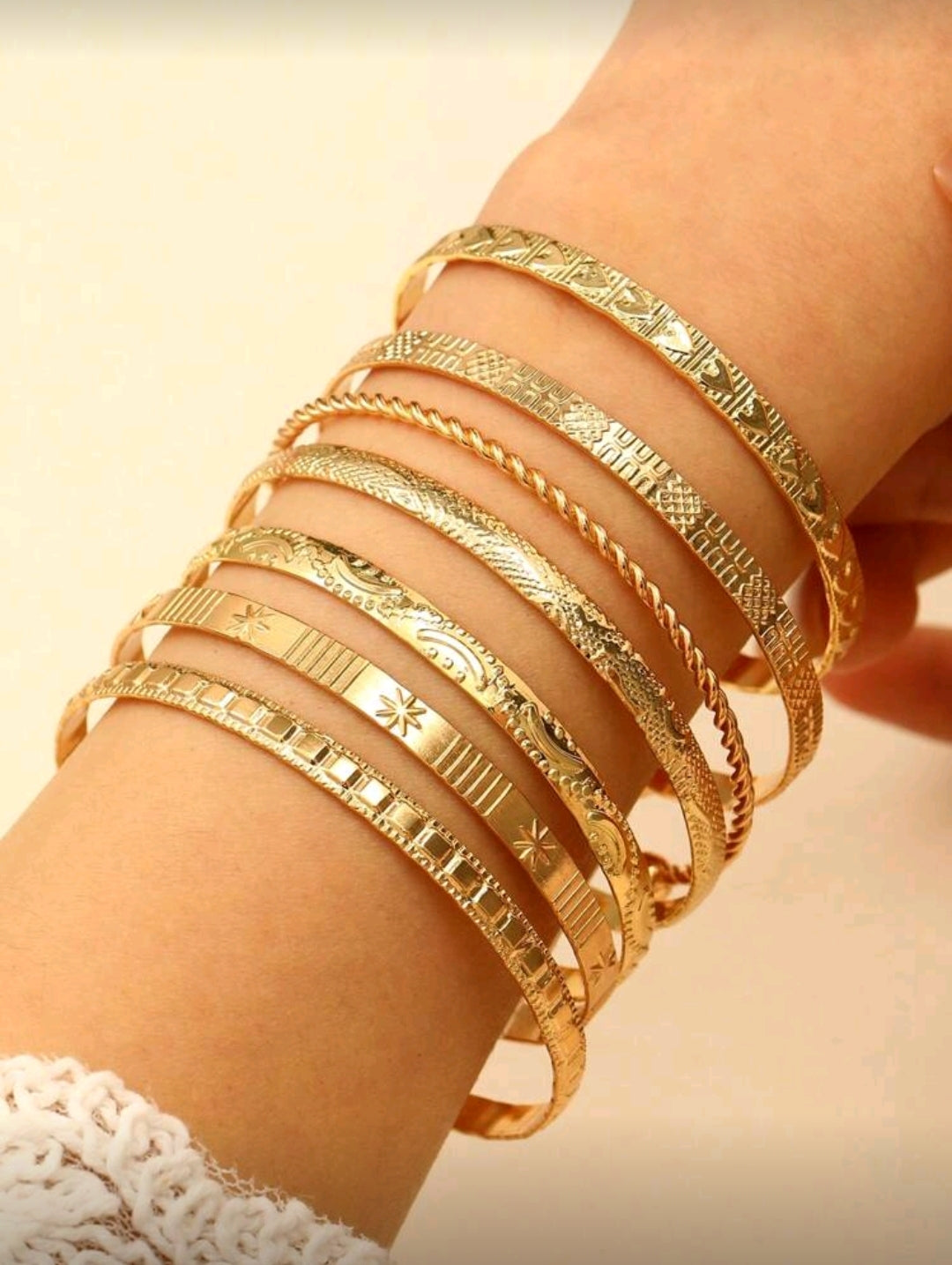 7pcs Golden bangles set