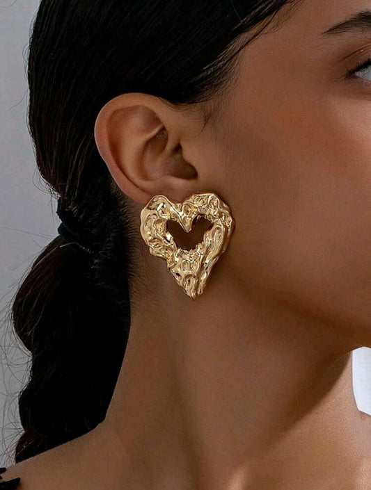Golden heart earrings