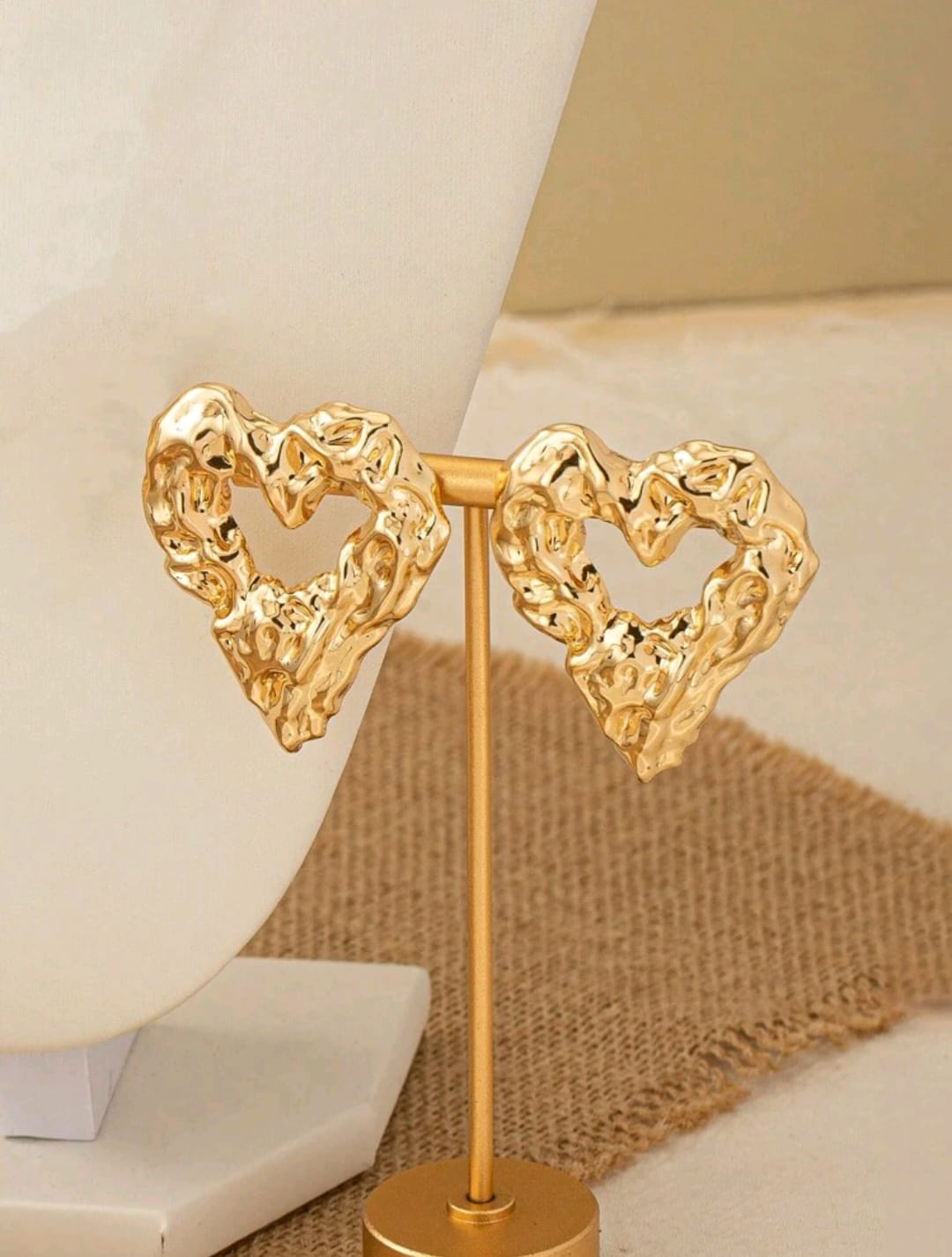 Golden heart earrings