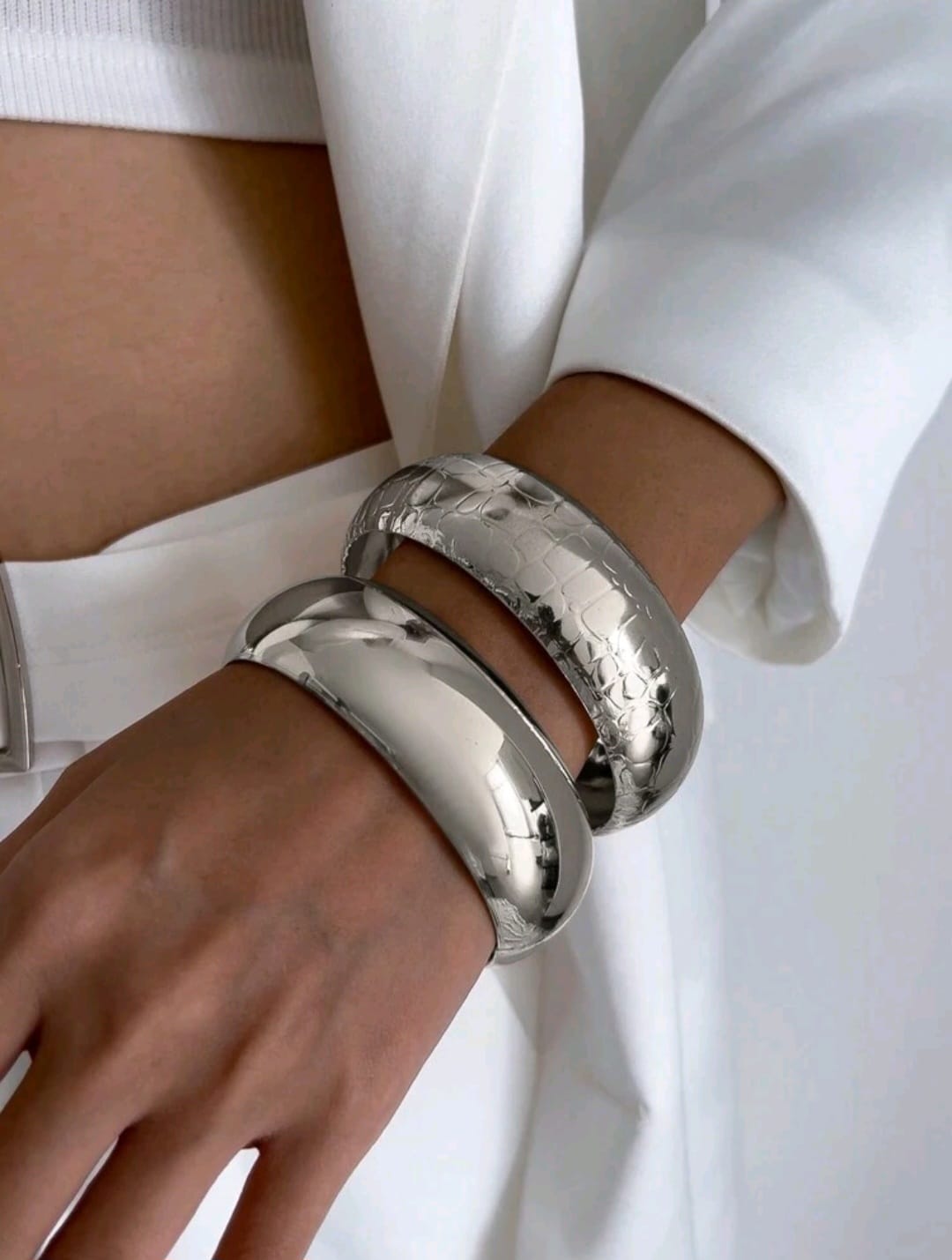 Silver Chunky Bangles