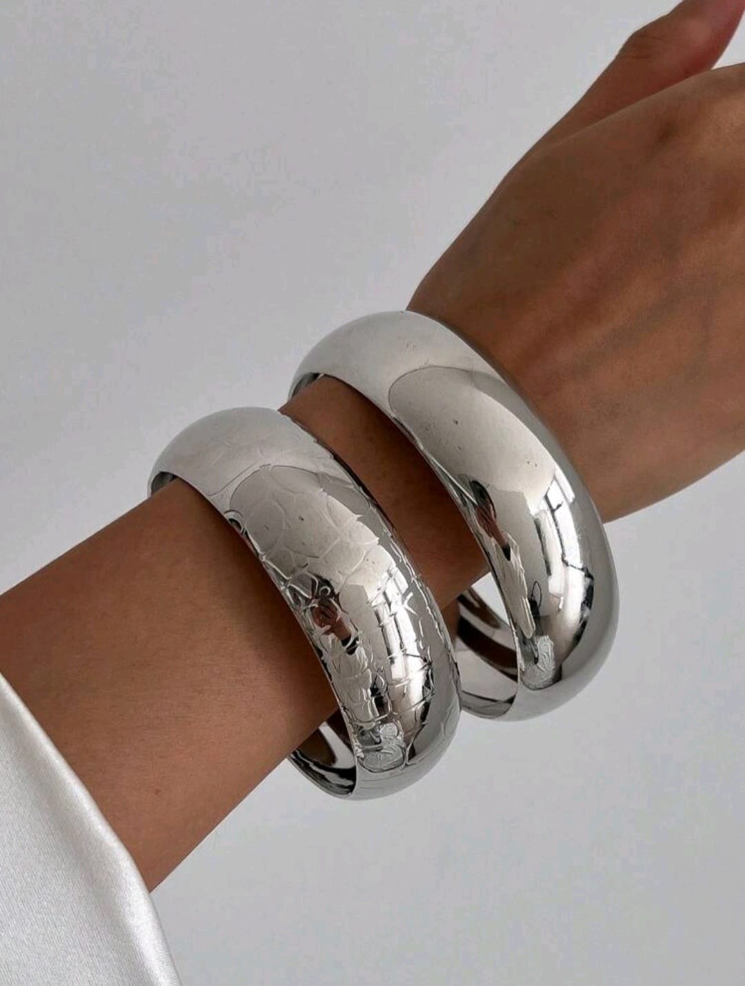 Silver Chunky Bangles