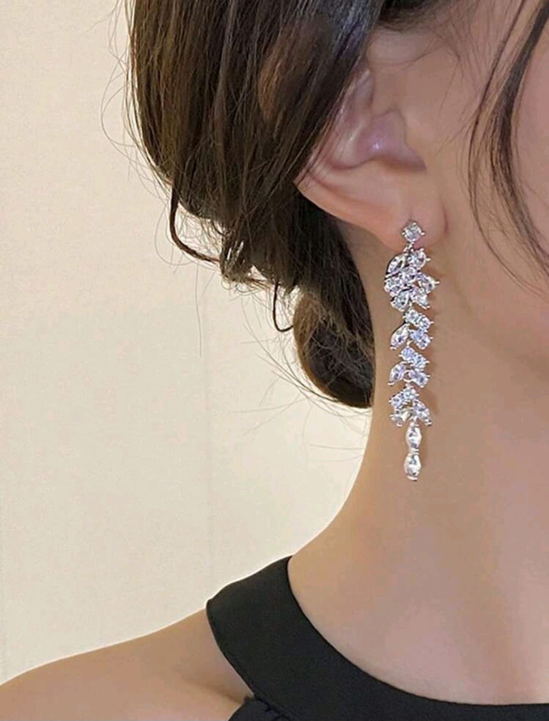 Silver stone earrings
