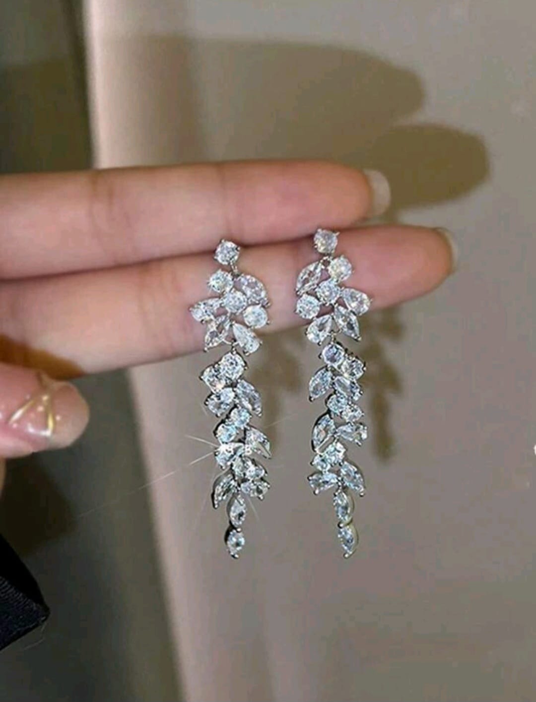 Silver stone earrings