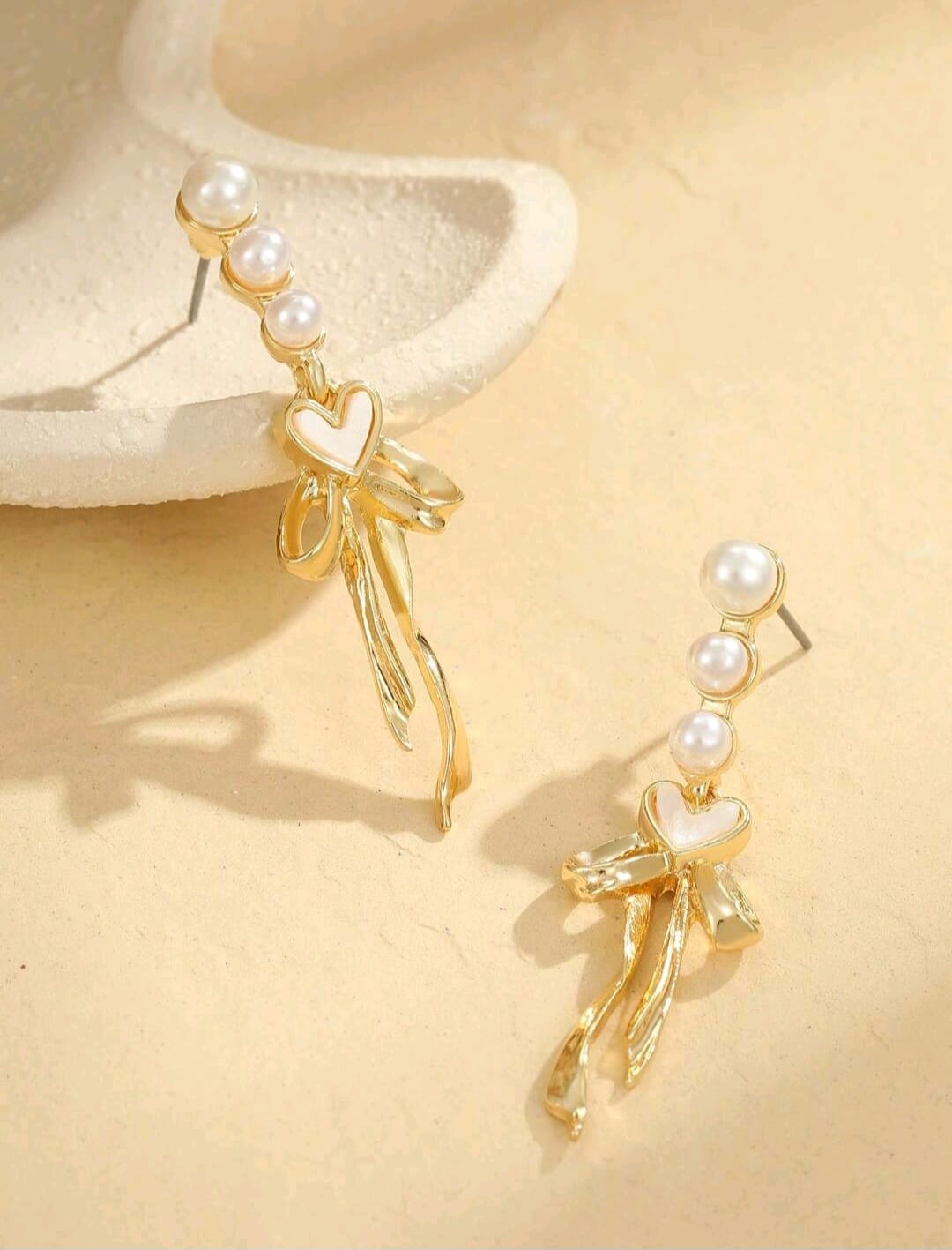 Golden heart earrings