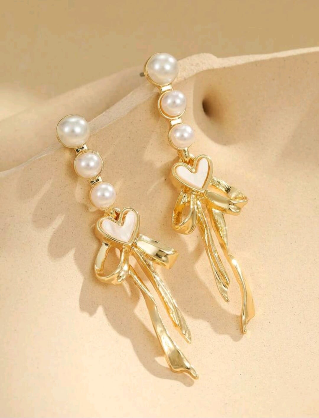 Golden heart earrings