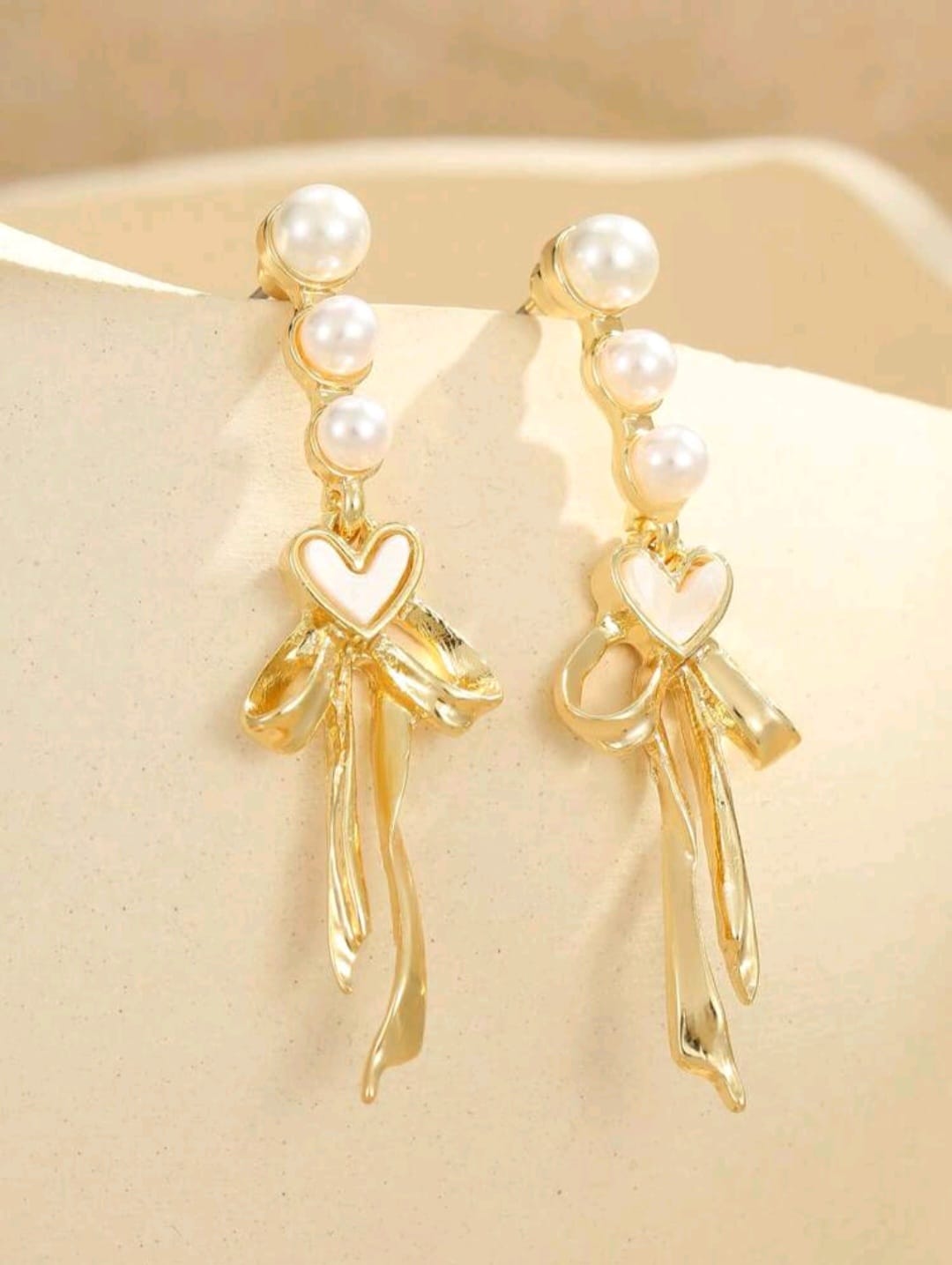 Golden heart earrings