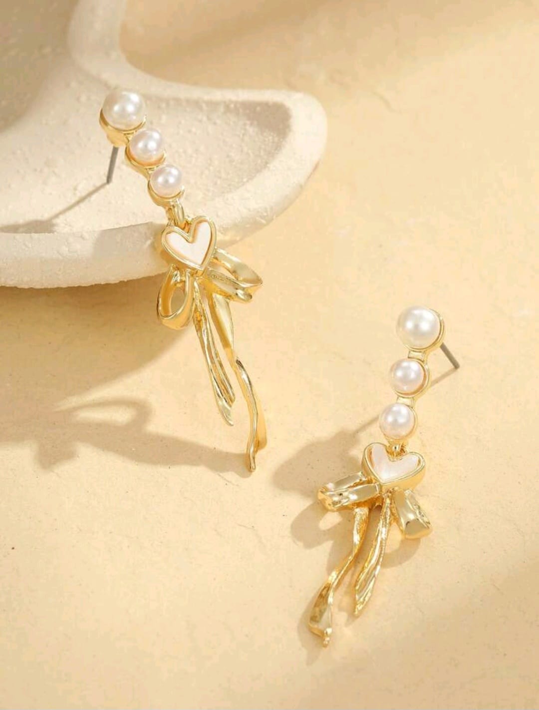 Golden heart earrings