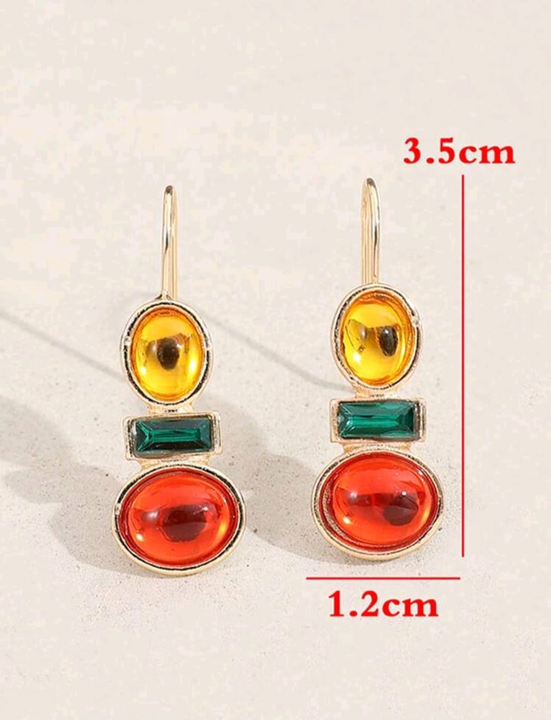 Multicolored stone earrings