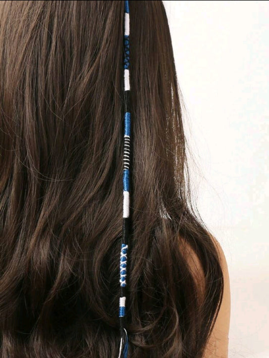 Blue Clip in Hair Wrap