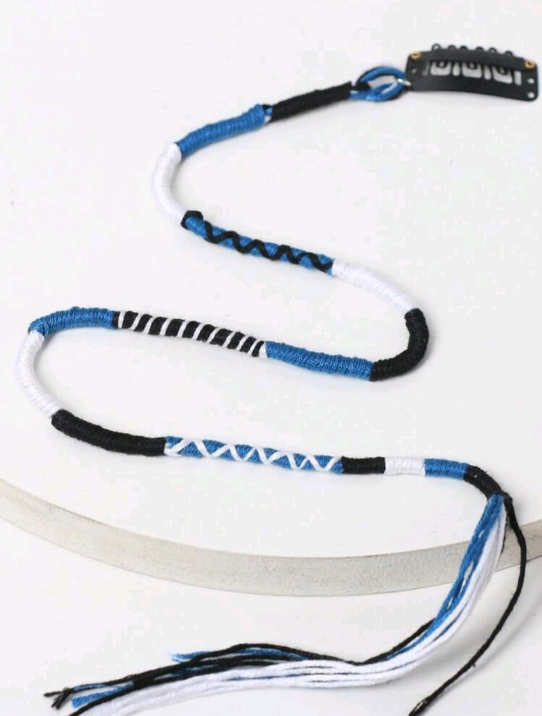 Blue Clip in Hair Wrap