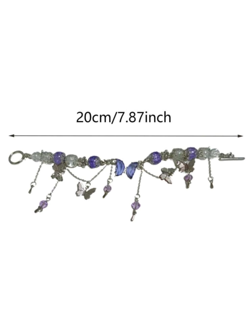 Purple and white beaded bracelet