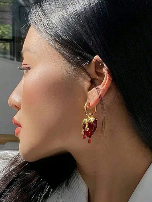 Bleeding heart earrings