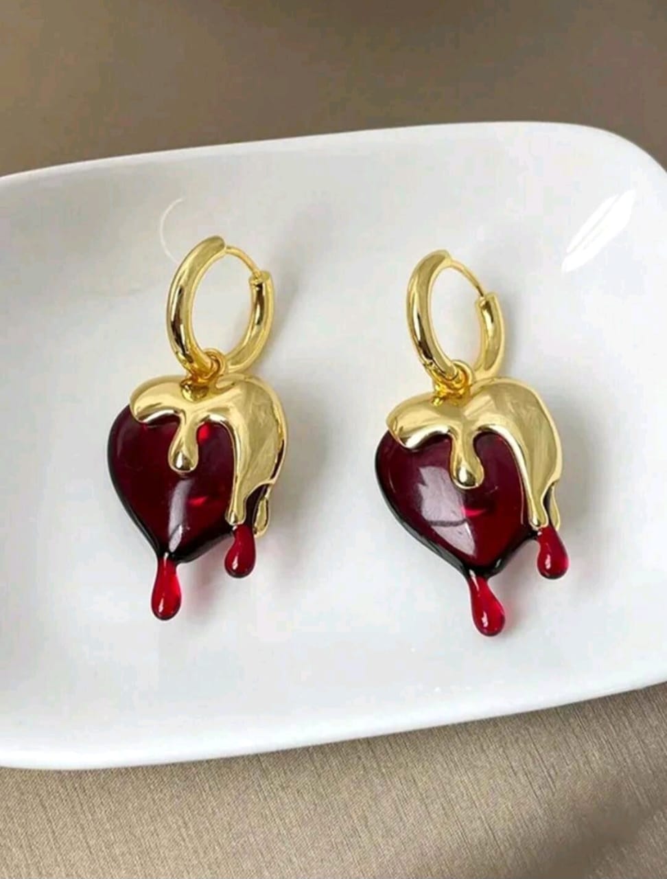 Bleeding heart earrings