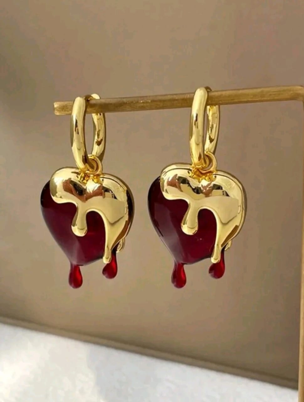 Bleeding heart earrings