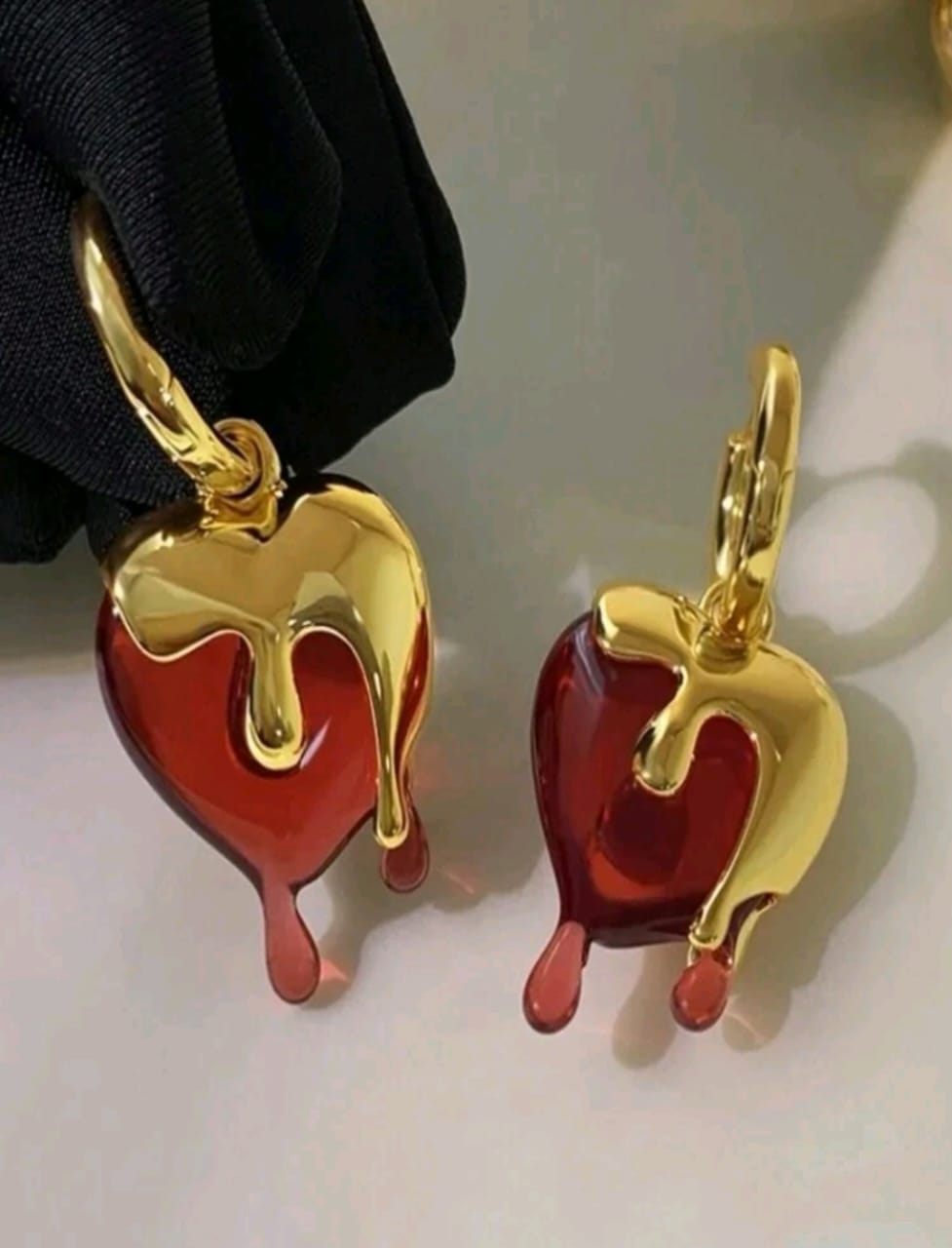 Bleeding heart earrings