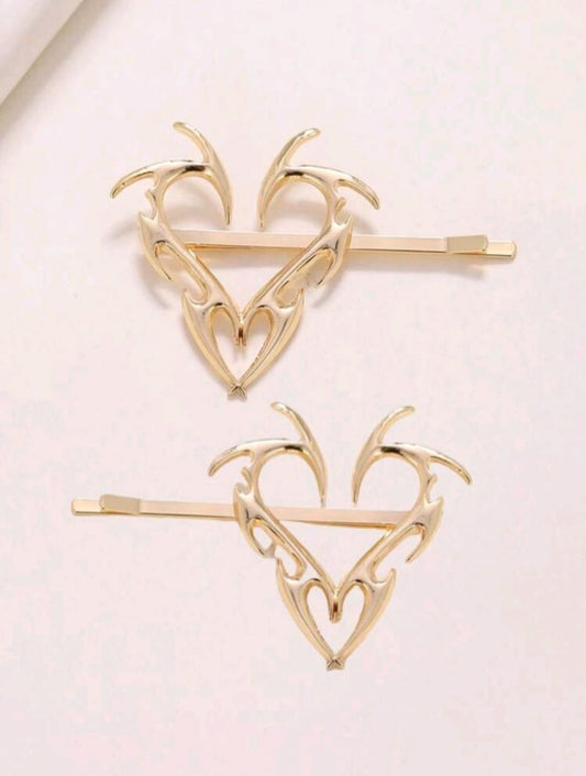 Heart shaped hair clips