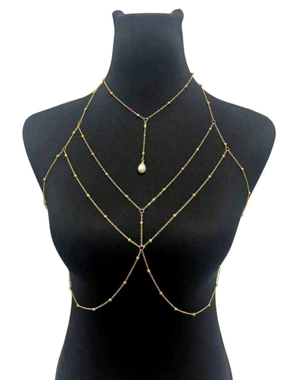 Pearl detail body chain