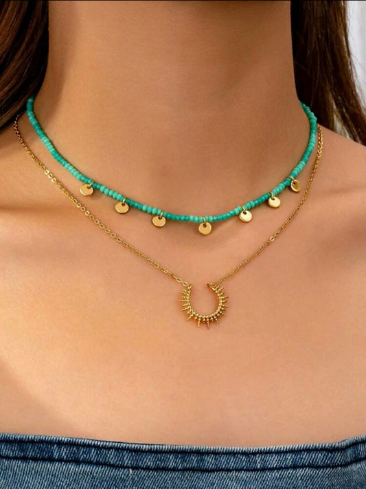 Turquoise beaded necklace