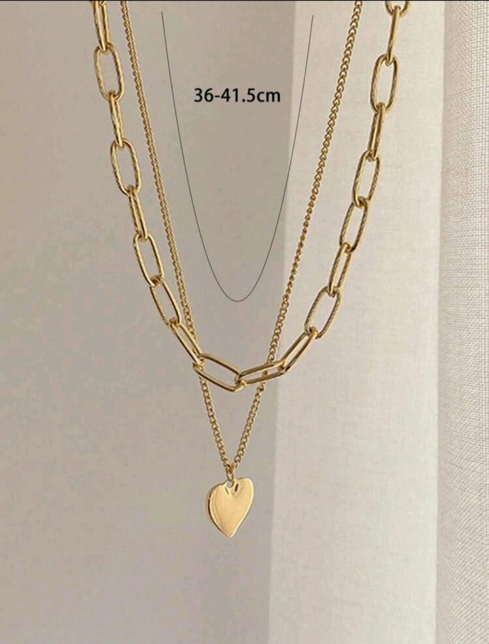 Golden heart layered necklace