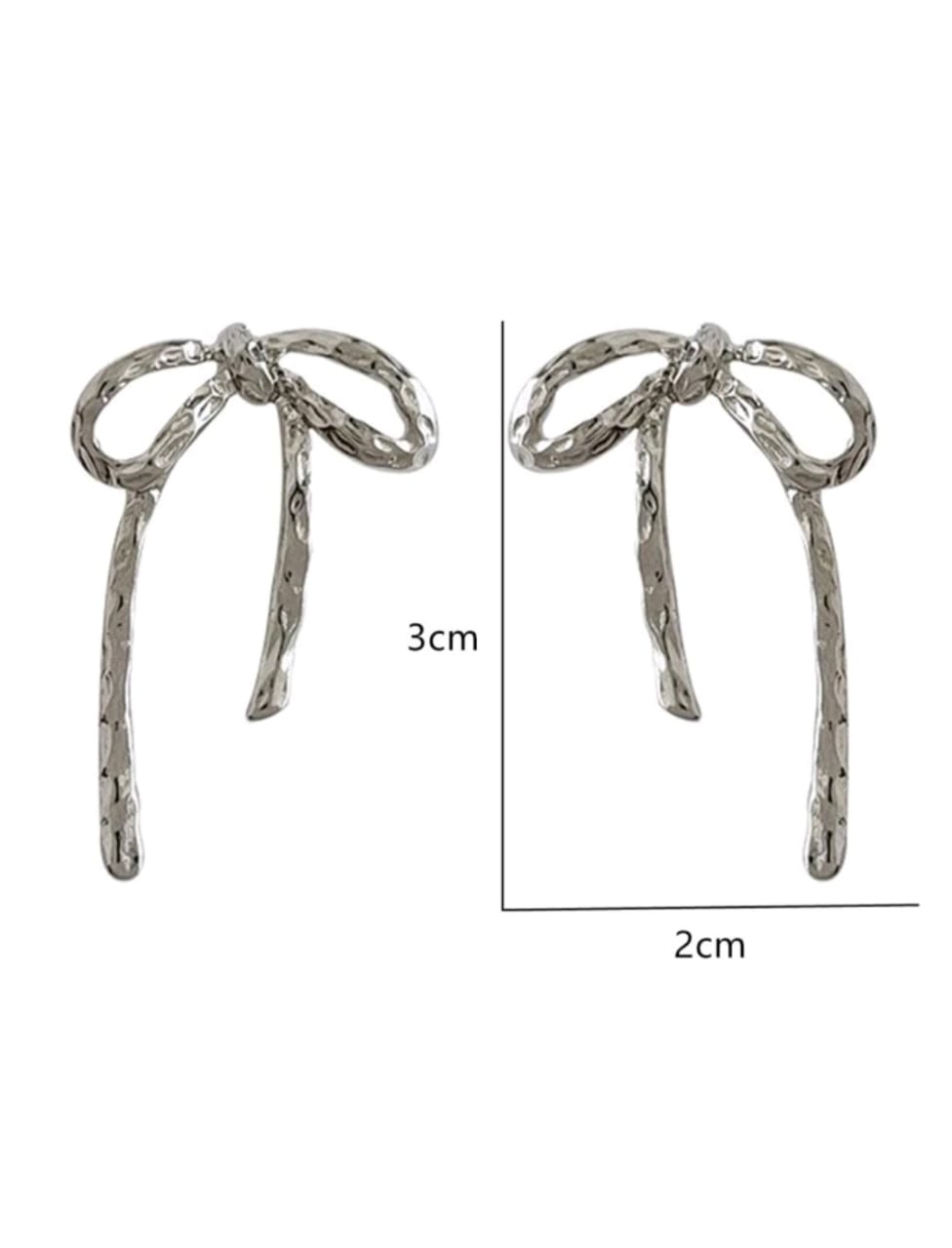 Bow silver stud earrings