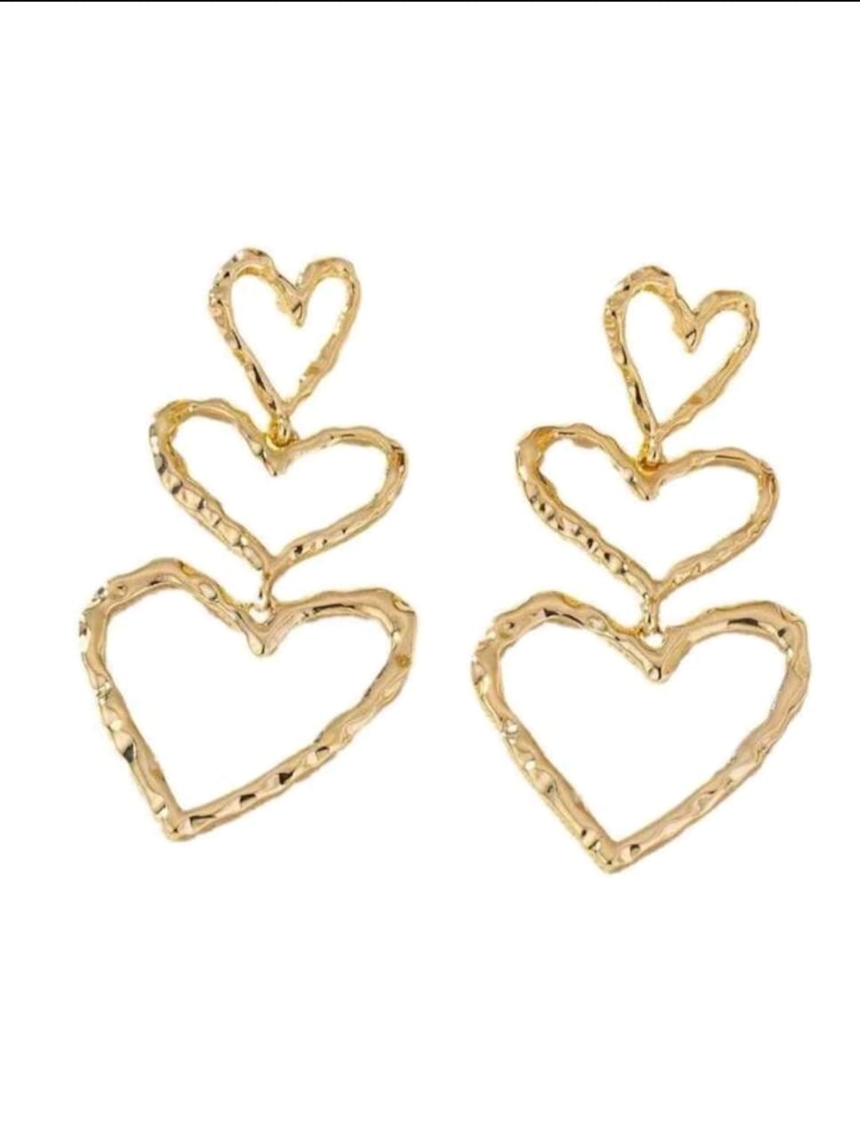 Triple heart earrings