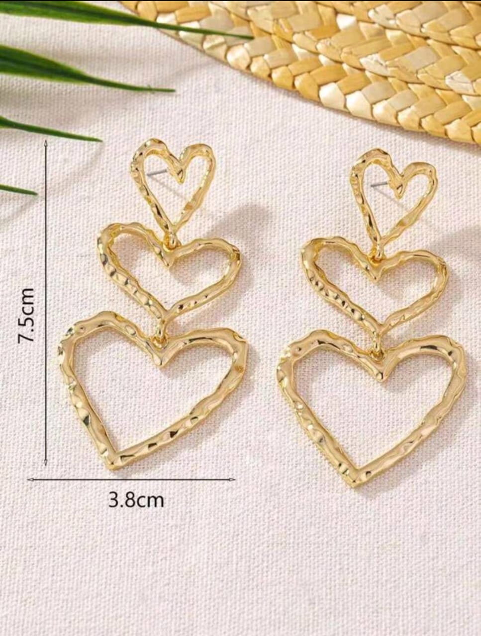 Triple heart earrings