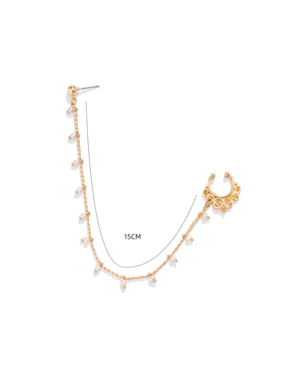 Nose ring with chain detail