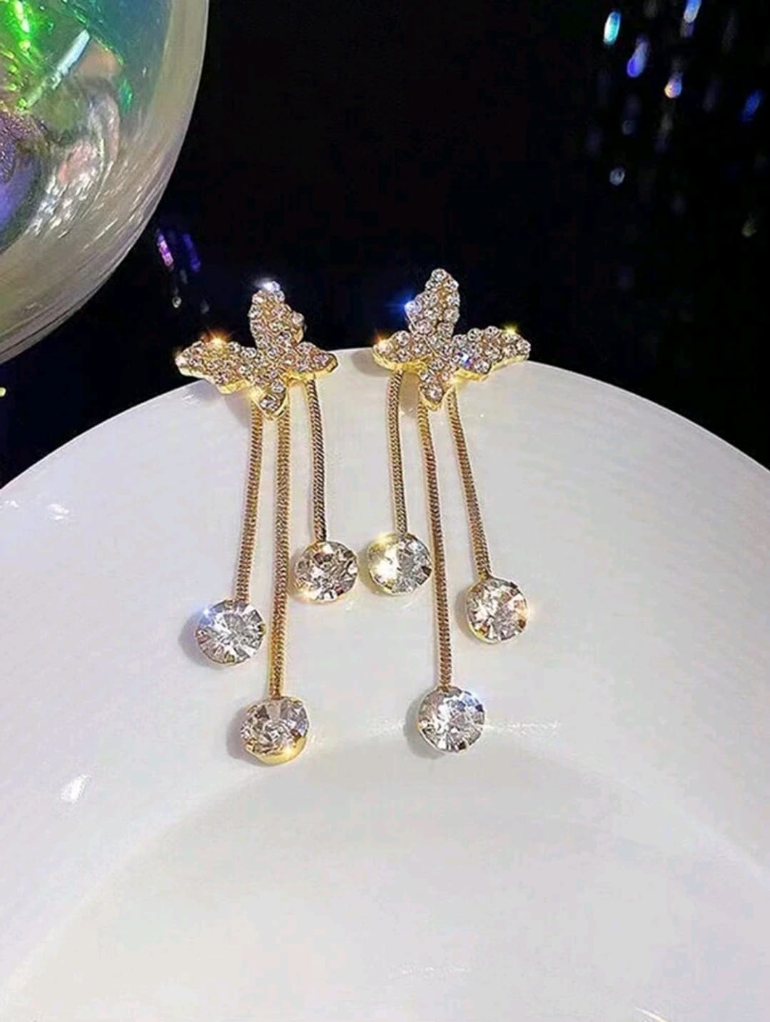 Butterfly stone earrings