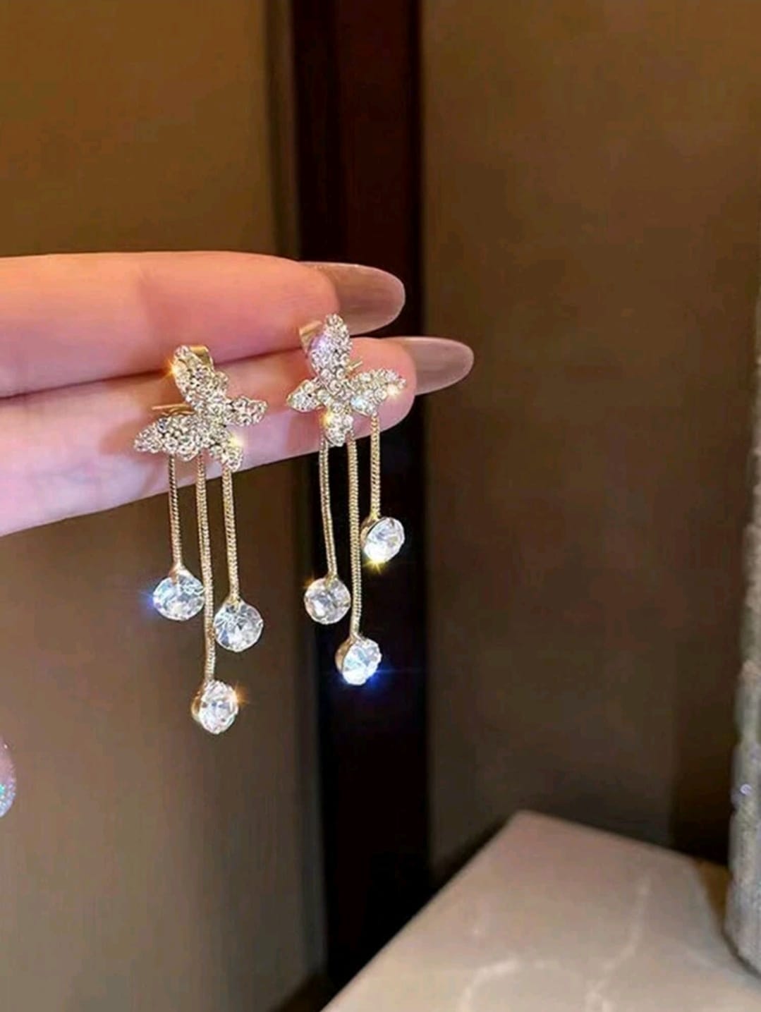 Butterfly stone earrings