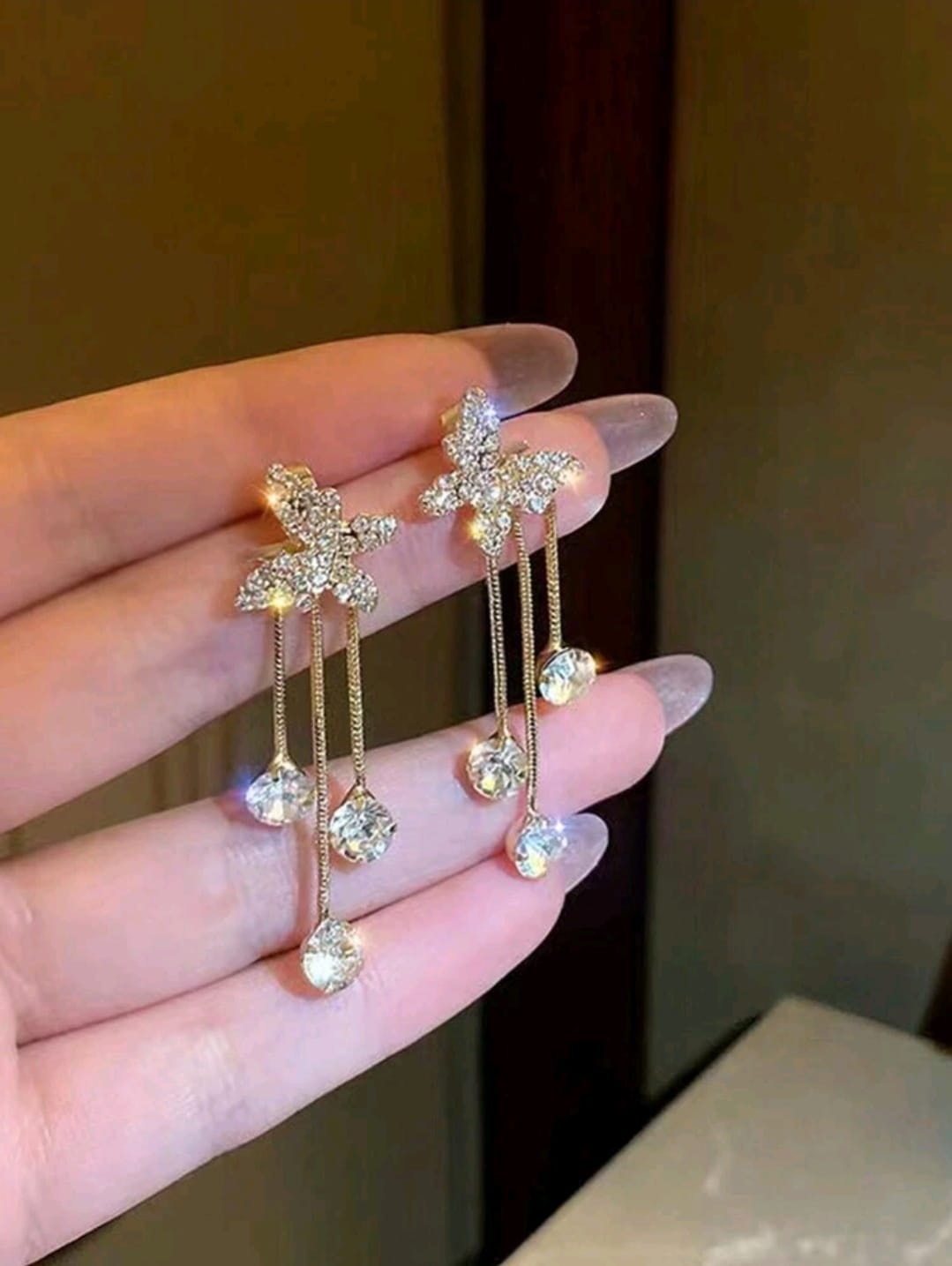 Butterfly stone earrings
