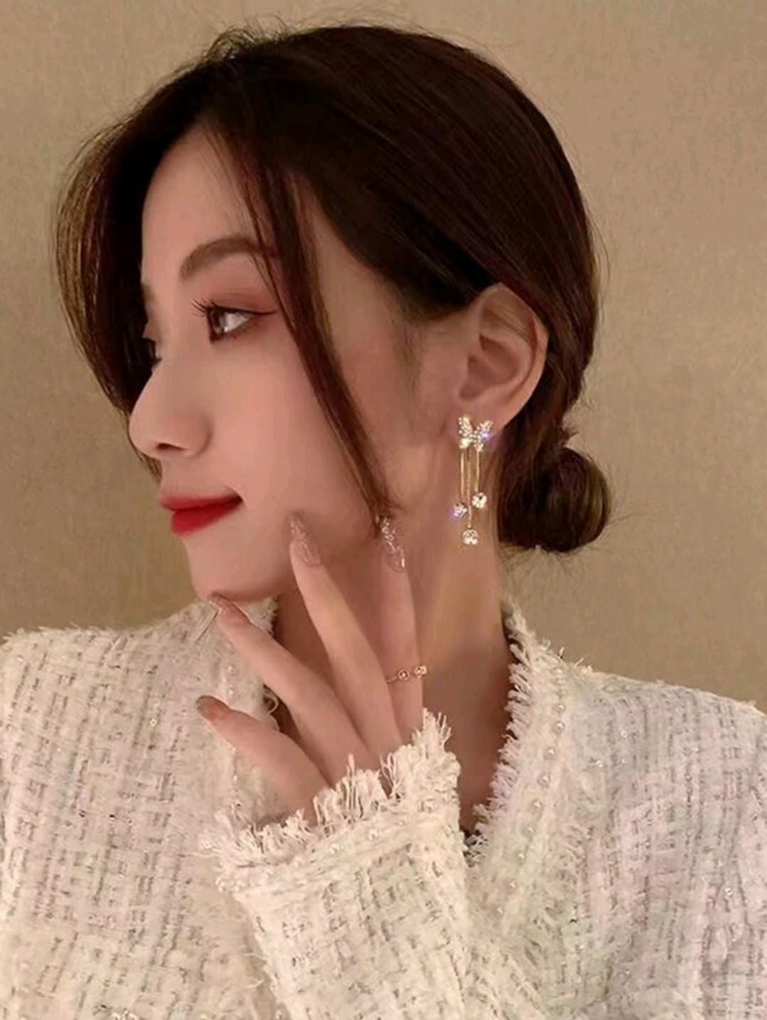 Butterfly stone earrings