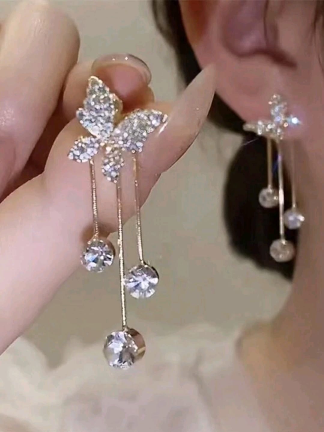 Butterfly stone earrings