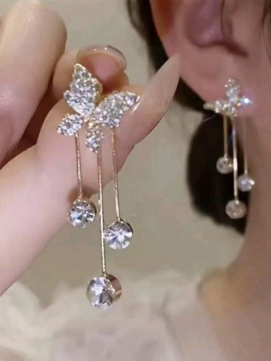 Butterfly stone earrings
